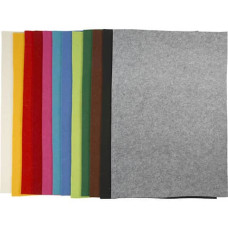 FELTRO 12 COLORI ASSORTTI 42X60 CM SPESSORE 3 MM