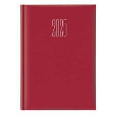 AGENDA 2025 MEDIA GIORNALIERA 15X21 CM A5 GOMMATO ROSSO