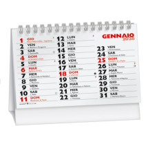 CALENDARIO DA TAVOLO 2026 WIRE-O MENSILE (13 FOGLI) 14,4×10,2 CM – ROSSO/NERO