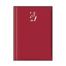 AGENDA MEDIA 2027 GIORNALIERA QUADRETTI 15X21 CM A5 ROSSO RUBINO