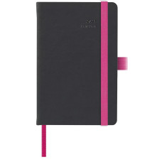 AGENDA 2027 GIORNALIERA MAIORI BLACK COLOR 9X14 CM CON ELASTICO FUCSIA