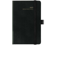 CANGINI AGENDA SETTIMANALE 2027 MAIORI CON ELASTICO – 9X14 CM NERO
