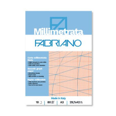 FABRIANO - BLOCCO CARTA MILLIMETRATA A3 10FG CONF.25 BLOCCHI