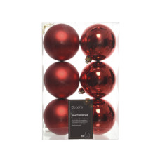 PALLINE DI NATALE 8 CM INFRANGIBILI ROSSO - CONFEZIONE 6 PEZZI
