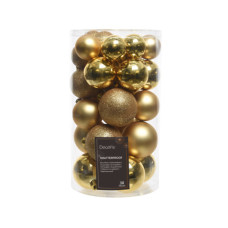 PALLINE DI NATALE INFRANGIBILI 6/5/4 CM COLORE ORO - CONFEZIONE DA 30 PEZZI