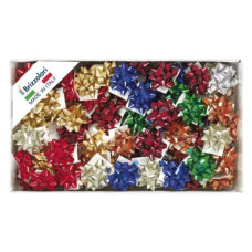 STELLE ADESIVE PER PACCHI REGALO 6,5 MM ASSORTITI LUCIDO CONF. 100 COCCARDE