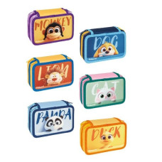 PELIKAN ASTUCCIO PORTAPENNE 3 ZIP COMPLETO HAPPY ANIMALS FANTASIE ASSORTITE