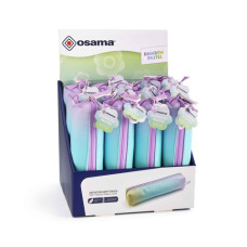 ESPOSITORE 12 ASTUCCI PORTAPENNE OSAMA RAINBOW PASTEL SOFT TOUCH 1 ZIP