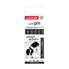 FINELINER PIN MANGA SHONEN UNI MITSUBISHI - CONF. 12 PZ - PUNTE ASSORTITE M PIN ASP013