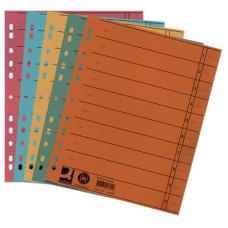 SEPARATORE PER ARCHIVIO CON PERFORAZIONE UNIVERSALE 24X30 CM 230 G/M² ASSORTITI  CONF. DA 100 - KF00642