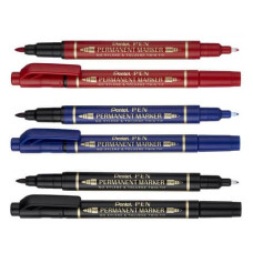 MARCATORE PERMANENTE DOPPIA PUNTA PENTEL TWIN TIP TRATTI F-M BLU N75W-CE