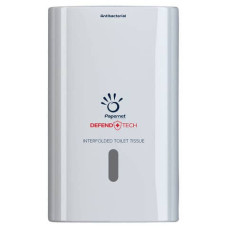 DISPENSER ANTIBATTERICO PER CARTA IGIENICA INTERFOGLIATA DEFEND TECH 26,5X16,5X13,5 CM PAPERNET BIANCO