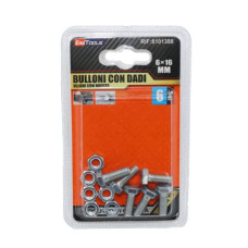 BULLONI CON DADI EMI M6 X 16 MM - CONFEZIONE DA 6 PEZZI - 8101388