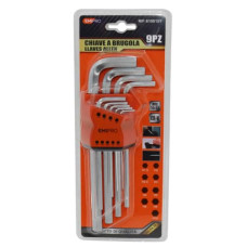 KIT DI CHIAVI A BRUGOLA ASSORTITE EMI - PUNTALE ESAGONALE - CONFEZIONE DA 9 PEZZI - 8100151 KIT DI CHIAVI A BRUGOLA ASSORTITE EMI - PUNTALE ESAGONALE - CONFEZIONE DA 9 PEZZI - 8100151