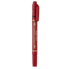 MARCATORE PERMANENTE DOPPIA PUNTA PENTEL TWIN TIP TRATTI F-M ROSSO N75W-BE