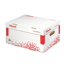 SCATOLA ARCHIVIO ESSELTE SPEEDBOX CON COPERCHIO INTEGRATO BIANCO/ROSSO 25,2X19,3X35,5 CM - 623911