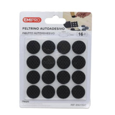 FELTRINO ADESIVO TONDO EMI Ø 19 MM - NERO - CONFEZIONE DA 16 PEZZI - 8501500 FELTRINO ADESIVO TONDO EMI Ø 19 MM - NERO - CONFEZIONE DA 16 PEZZI - 8501500