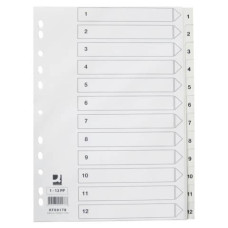 DIVISORE NUMERICO BIANCO 22,5X29,7 CM PPL 1-12 KF00178