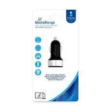 CARICABATTERIA AUTO MEDIA RANGE 3.4A DUAL USB NERO/ARGENTO MRMA103-02
