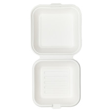 CONTENITORI HAMBURGER IN BAGASSA SBIANCATA FERRARI BIO CONF. 100 PEZZI 150X150X80 MM - FBIO23
