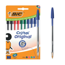 PENNA A SFERA BIC CRISTAL ORIGINAL 1 MM COLORI ASSORTITI - CONF. 10 PZ