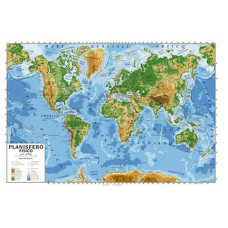 CARTA GEOGRAFICA PLASTIFICATA - 100X140 CM CWR PLANISFERO 06997