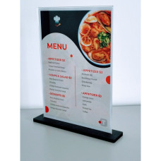 PORTA AVVISI BIFACCIALE FORMATO A4 CON BASE IN LEGNO TECNOSTYL VERTICALE