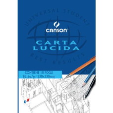 BLOCCO DA DISEGNO CANSON CARTA LUCIDA BIANCO 80 G/M² 23X33 CM C200005826