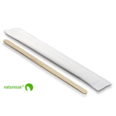 PALETTE DA CAFFE IN LEGNO MONOUSO 114 MM SCATOLIFICIO DEL GARDA - IMBUSTATE CON BOX DISPENSER - CONF. 1000 PEZZI - 11406