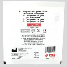 BUSTA DI GARZA COMPRESSA STERILE 10X10 CM A 8 PIEGHE IN PVC BIANCO GAZ111