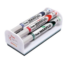 SET CANCELLINO + 4 MARCATORI PENTEL MAXIFLO PUNTA CONICA 4 MM - COLORI ASSORTITI - MWL5S-4N