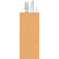 BUSTE PORTA POSATE IN CARTA PAGLIA NEUTRA POLITENATA CON TOVAGLIOLO NAPPAGE 2 VELI 500 PZ CONF. 11X25 CM