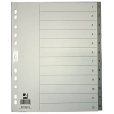 DIVISORE NUMERICO GRIGIO XL 24,5X29,7 CM PPL 1-12 KF02294