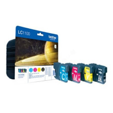 CARTUCCE INKJET BLISTER 1100 BROTHER NERO+CIANO+MAGENTA+GIALLO CONF. 4 - LC-1100VALBP