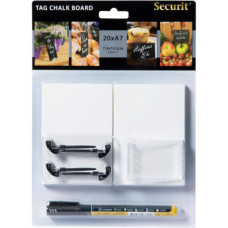 LAVAGNE SCRIVIBILI A GESSO LIQUIDO SECURIT TAG A7 NERO SET DA 20 TARGHE - TAG-A7-WT