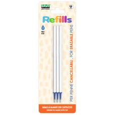 CONF. 12 BLISTER DA 3 REFILL INCHIOSTRO CANCELLABILE LEBEZ BLU PER PENNE CON CAPPUCCIO 0,5 MM - 81807