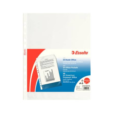 BUSTE A PERFORAZIONE UNIVERSALE GOFFRATE ESSELTE OFFICE PP ANTIRIFLESSO 22X30 CM CONF.25 - 392597100