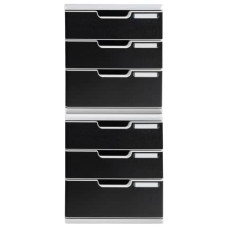 CASSETTIERA EXACOMPTA MODULO CLASSIC 3 CASSETTI 28,8X35X32 CM GRIGIO/NERO 325014D