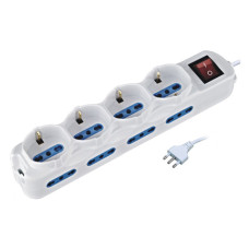 MULTIPRESA 12 POSIZIONI 16A BIANCA MKC CON INTERRUTTORE