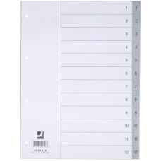 DIVISORE NUMERICO GRIGIO 22,5X29,7 CM PPL 1-12 KF01826