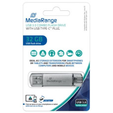 CHIAVETTA USB 3.0 MEDIA RANGE CON SPINA USB TYPE-C - 32 GB - ARGENTO MR936
