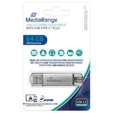 CHIAVETTA USB 3.0 MEDIA RANGE CON SPINA USB TYPE-C - 64 GB - ARGENTO MR937
