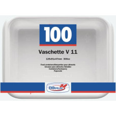 VASCHETTE BIANCHE V/11 IN POLISTIRENE 125X95X47MM CONFEZIONE DA 100 PEZZI - DOPLA PROFESSIONAL 400 ML - 7012