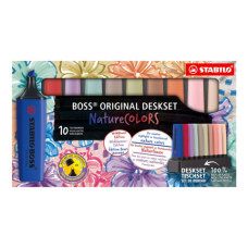 DESK SET 10 EVIDENZIATORI STABILO BOSS NATURE COLORS WILDFLOWERS EDITION 2-5 MM ASSORTITI