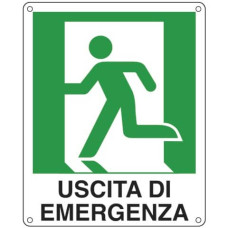 CARTELLO DI SICUREZZA 25X31 CM - CARTELLI SEGNALATORI USCITA DI EMERGENZA SINISTRA E20105X