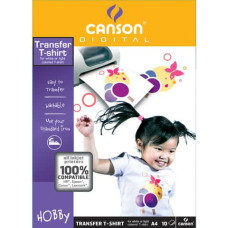 CARTA PATINATA CANSON T-SHIRT TRANSFER A4 FINITURA OPACA 140 G/M² BIANCO CONF.10 - C204567480