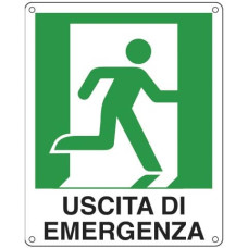 CARTELLO SICUREZZA 25X31 CM - CARTELLO SEGNALATORE USCITA DI EMERGENZA DESTRA E20106X