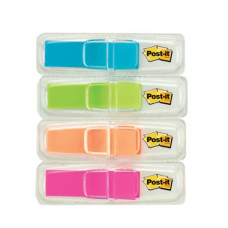 SEGNAPAGINA REMOVIBILI POST-IT® INDEX MINI CON DISPENSER TURCHESE, ARANCIO, LIME, ROSA  4 CONF. DA 35 - 683-4ABXEU