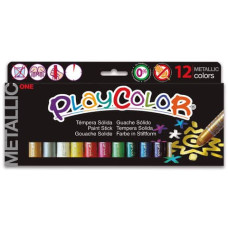 PLAYCOLOR TEMPERA SOLIDA IN STICK 12 COLORI ASSORTITI METALLIC -10 GR 10121