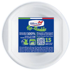SCODELLE IN PS DOPPIO RIUTILIZZABILI 300 ML BIANCO - CONF. 15 PZ - 8141